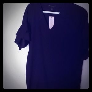 Banana Republic Black Flutter Sleeve Shift dress